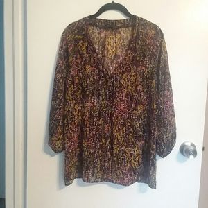 Patterson J. Kincaid Sheer Printed Tunic Top